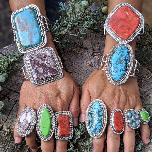 Navajo Handmade Beaded Necklace Earrings Set Rug Tree of Life Design *** - Picture 11 of 11